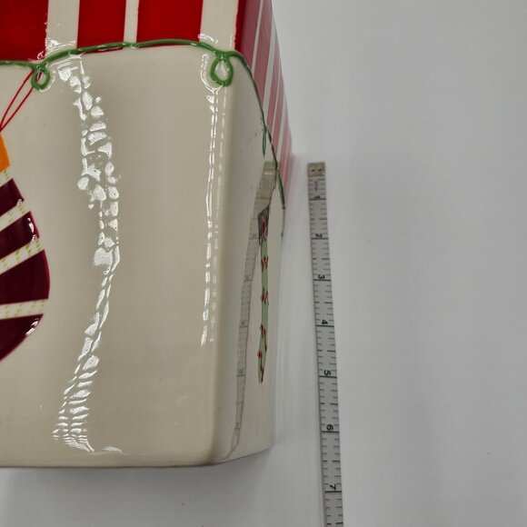 VTG Set Of 3 Holiday Food Safe Ceramic Stacking Containers Christmas Decor - Picture 4 of 16